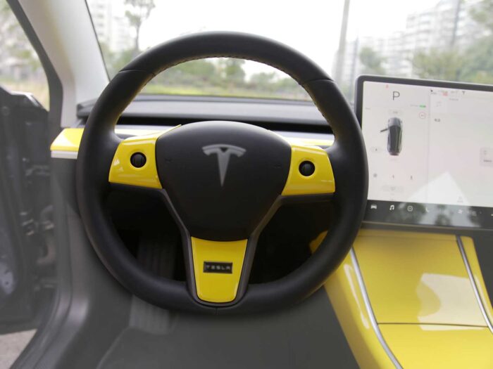 Tesla Model 3 and Model Y: Steering Wheel Decal Trim Set (3 pcs) - Image 10