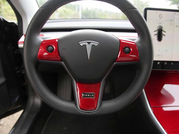 Tesla Model 3 and Model Y: Steering Wheel Decal Trim Set (3 pcs) - Image 6
