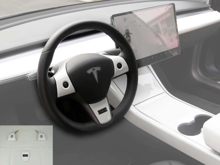 Tesla Model 3 and Model Y: Steering Wheel Decal Trim Set (3 pcs) - Image 8