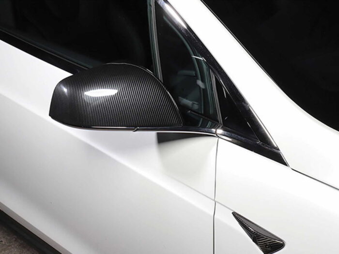 Tesla Model S and Model X: Rear Mirror Cover Carbon-look (ABS+Coating) - Image 2
