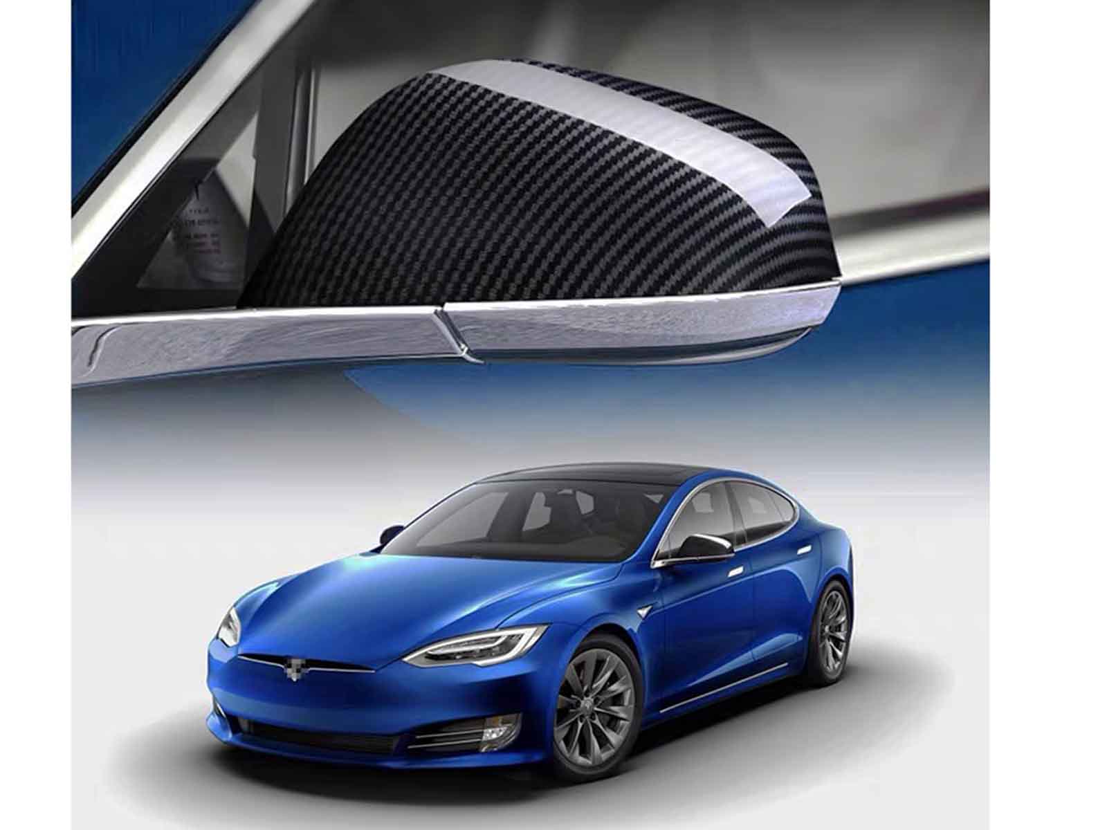 Tesla Model S et Model X : Couvre rétroviseur Carbon-look (ABS+Coating) -  Plugear