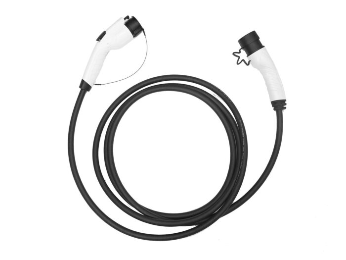 Type 2 to Type 1 EV charging cable_16A_Single phase_Type 2 male plug to charging station to Type 1 male plug to car_5m_Fisher