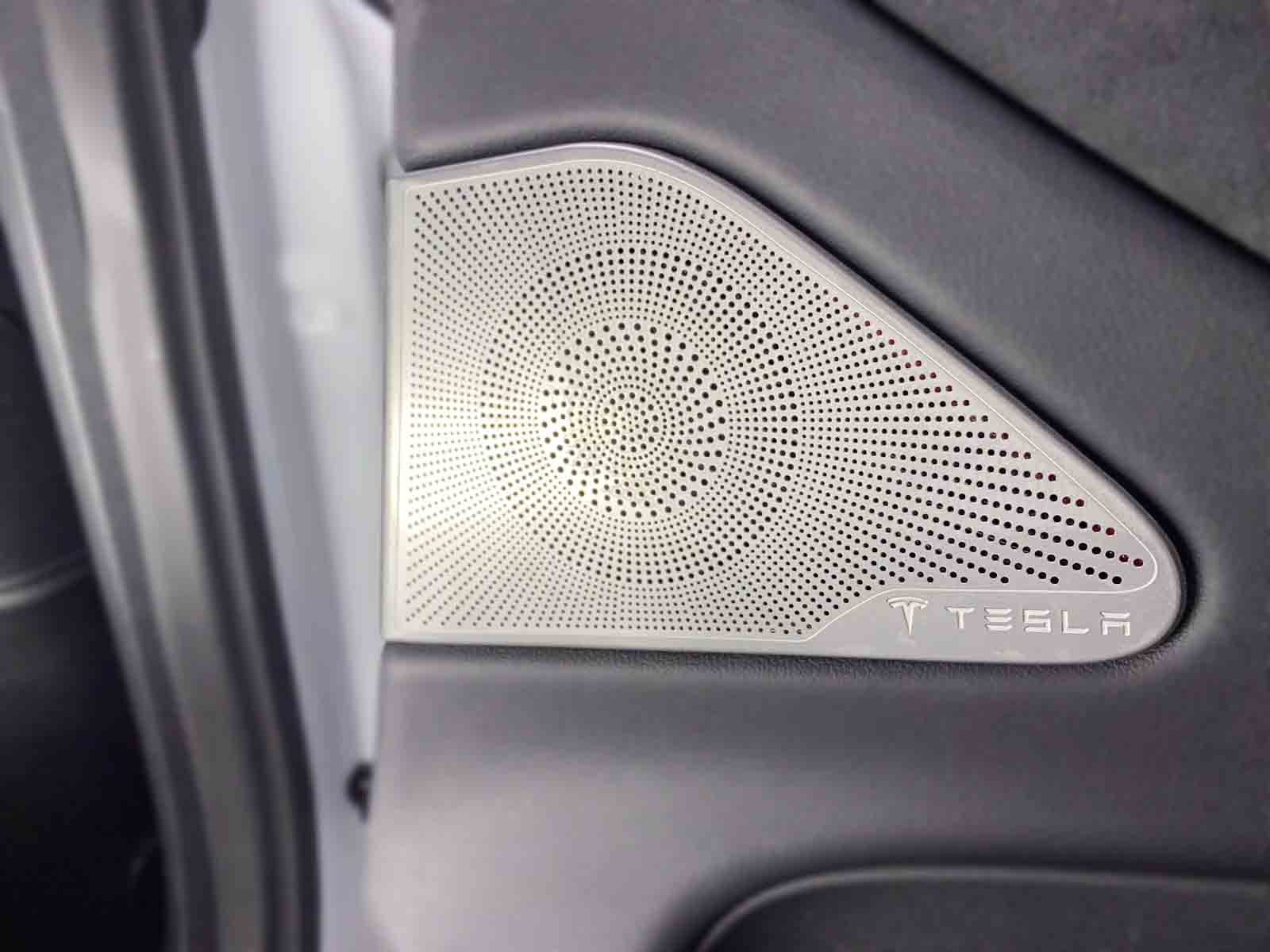 NIUASH Car Door Interior Accessories Audio Speaker Cover,Fit for Tesla Model 3 