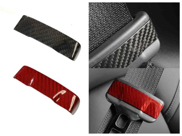 Tesla Model 3 and Model Y: Seat Belt Decorative Patch (Genuine Carbon Fiber Collection)