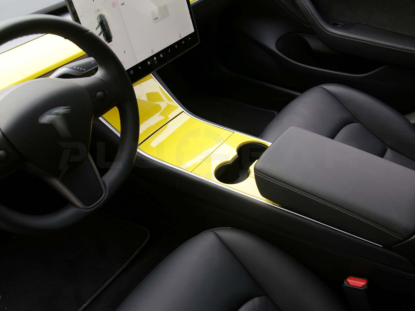 Tesla Model 3 Mittelkonsole Aufkleber Sticker in Transparent Styling  Cockpit