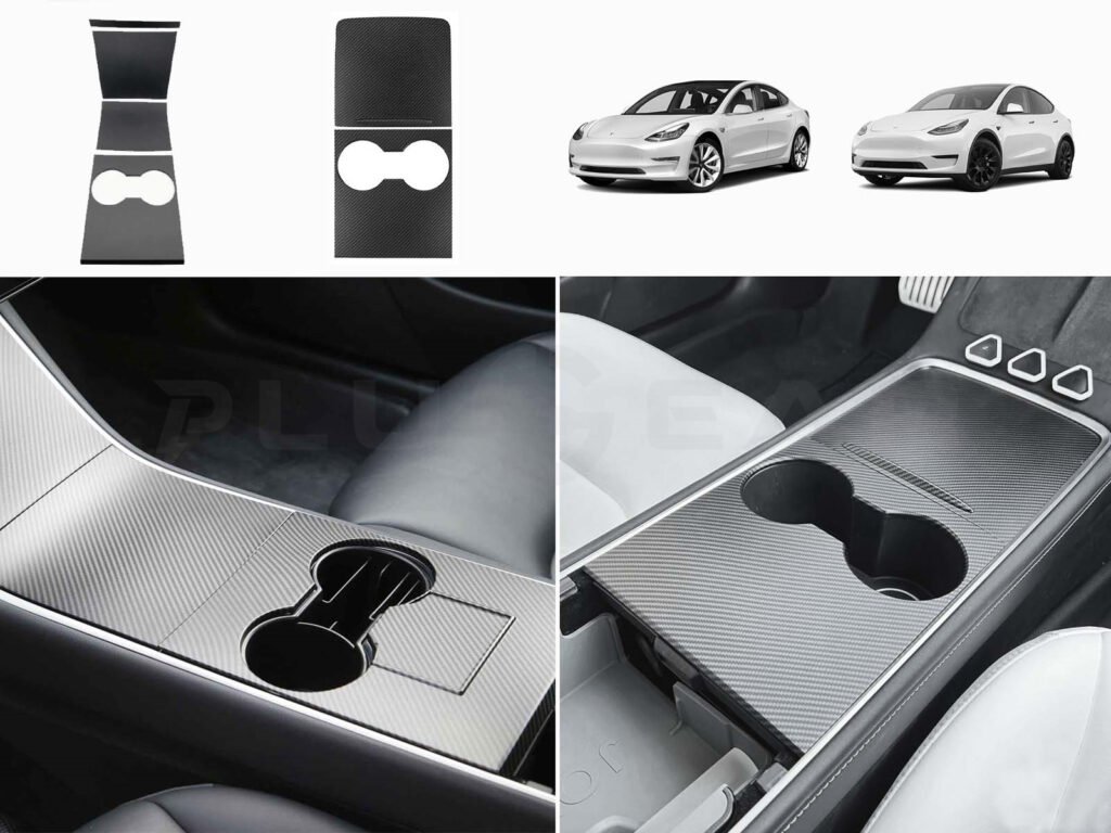 Tesla Model 3 and Model Y: Middle Console Cover Set - featured product image