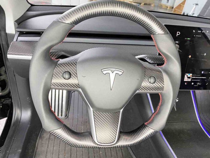 Model 3&Y_Steering Wheel Trim Set (Genuine Carbon Fiber Collection)