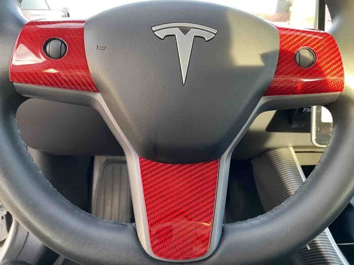 Model 3&Y_Steering Wheel Trim Set (Genuine Carbon Fiber Collection)