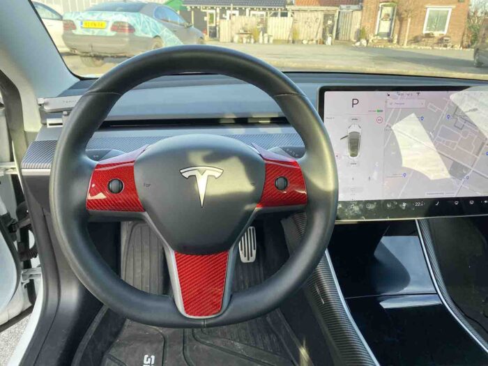 Model 3&Y_Steering Wheel Trim Set (Genuine Carbon Fiber Collection)
