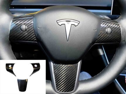 Model 3&Y_Steering Wheel Trim Set (Genuine Carbon Fiber Collection)