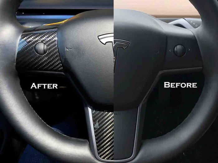Model 3&Y_Steering Wheel Trim Set (Genuine Carbon Fiber Collection)