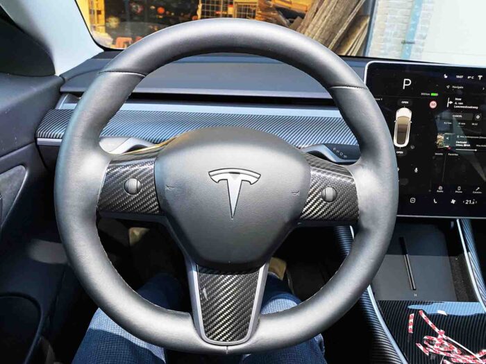 Model 3&Y_Steering Wheel Trim Set (Genuine Carbon Fiber Collection)