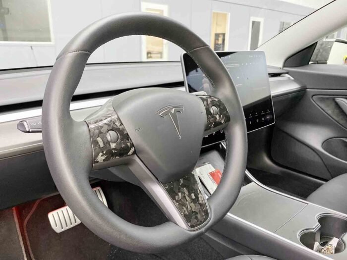 Tesla Model 3 and Model Y: Steering Wheel Trim Set (Genuine Carbon Fiber Collection) - Image 8