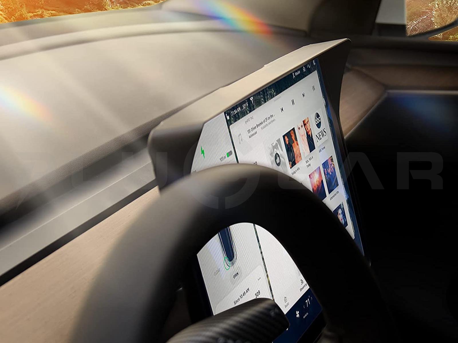 Tesla Model 3 und Model Y: Bildschirmrandschutz, Blendschutzabdeckung -  Plugear