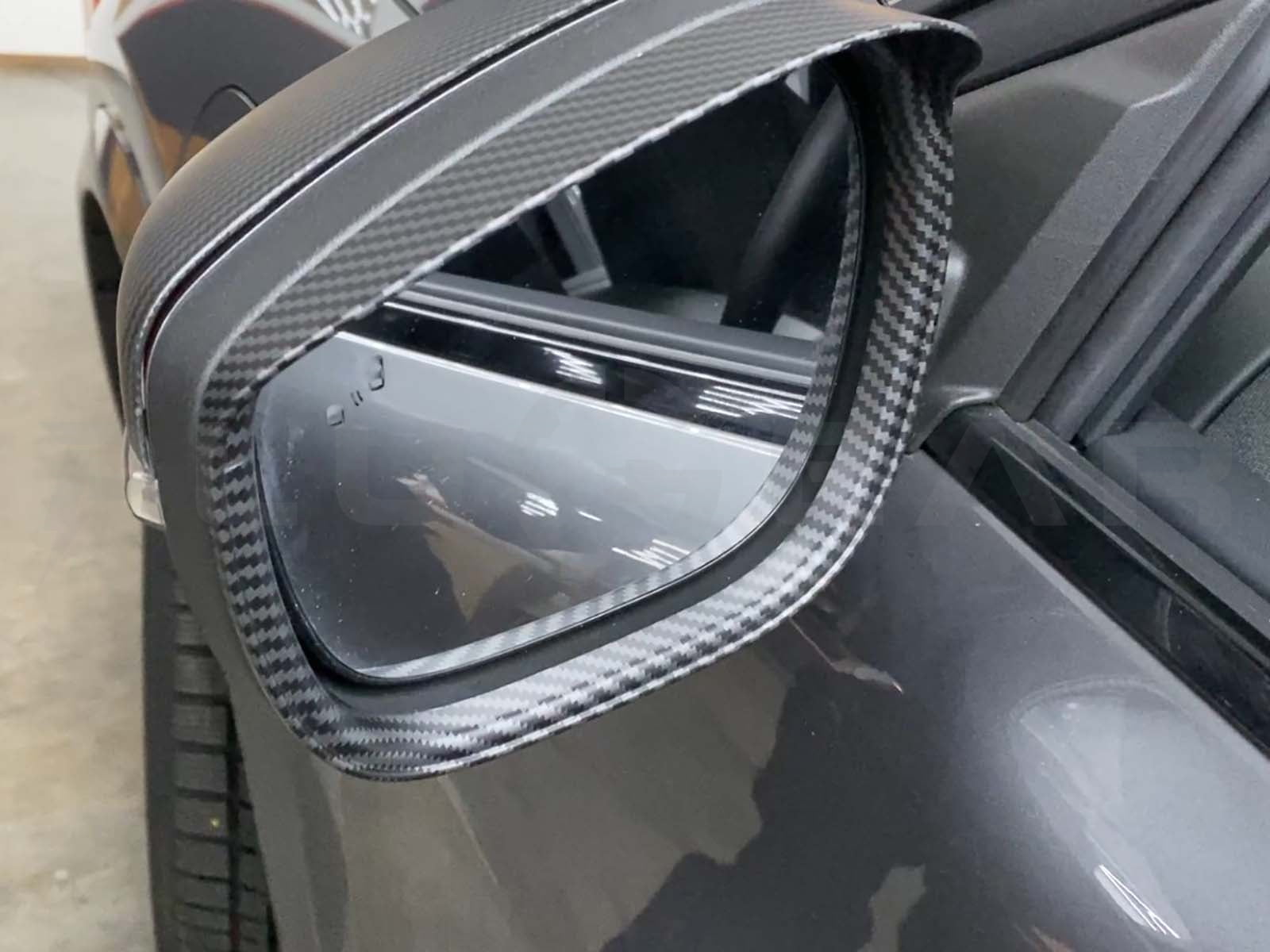 Ford Mustang Mach-E: Seitenspiegel, Rückspiegel Regenschutz (Carbon-Optik)  - Plugear