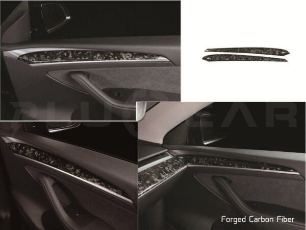 Model 3&Y:Genuine Carbon Fiber Door Panel Insert, Door Panel Trim