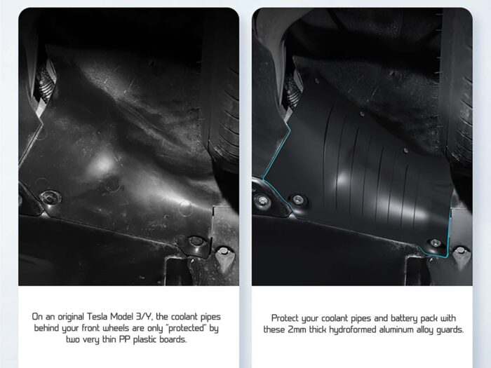 Tesla Model 3: Undercarriage Coolant Pipe Guard Plate (Aluminum Alloy)