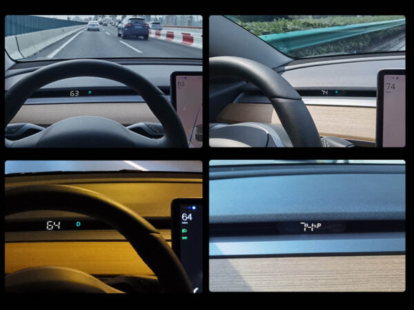 Tesla Model 3 and Model Y: Retrofit Stealth/ Hidden Dashboard HUD (Head-Up Display), LED Cluster Speedometer