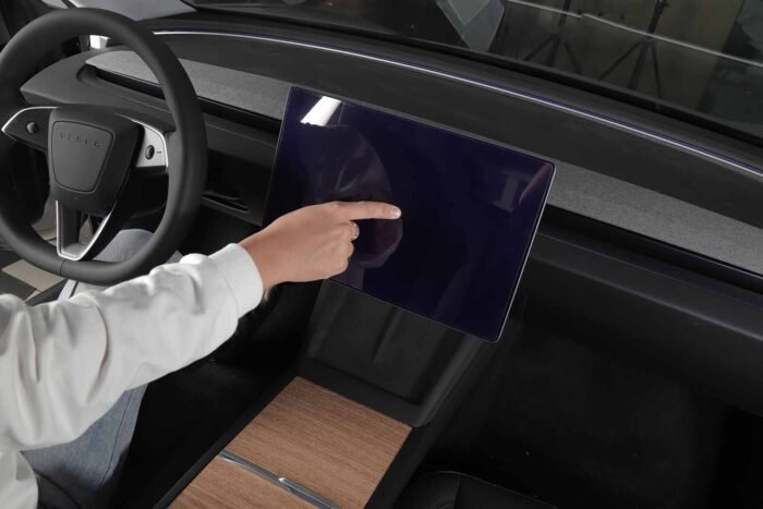 Tesla Model 3 (2024 Highland): Screen Protector Set (9H Tempered Glass, F+R 2 pcs) - Glossy Clear