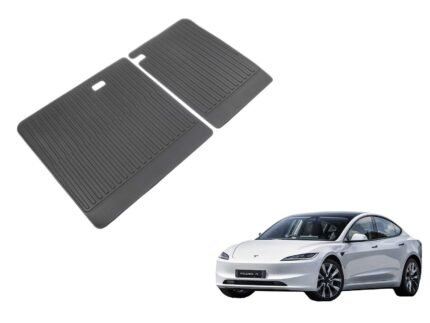 Tesla Model 3 (2024 Highland): Trunk Seat Back Protection Mats, Guard Boot Liner (Premium Recyclable Rubber, 2 pcs)