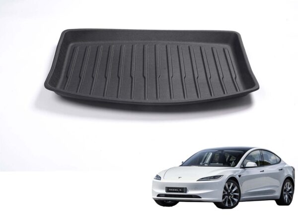 Tesla Model 3 (2024 Highland): Trunk Lower Compartment Mat (Premium Recyclable Rubber)