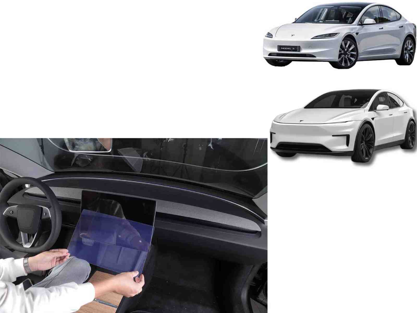 mh358_Tesla Model 3 (2024 Highland)_Screen Protector Set (9H Tempered Glass, F+R 2 pcs)6 Tesla Model 3 (2024 Highland)/Tesla Model Y 2025_Juniper: Screen Protector Set (9H Tempered Glass, F+R 2 pcs) - Image 1