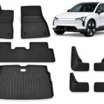 Volvo EX30: Essential Protection Pack showing floor and boot mats with four mud flaps.