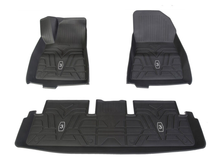 Tesla Model 3: All-Weather Interior Floor Mats (Premium Recyclable rubber)
