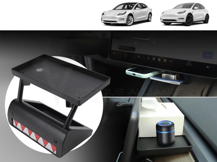 Tesla Model 3 and Model Y: Center Console Organizer Tray + Magnetic Under Screen Storage Box